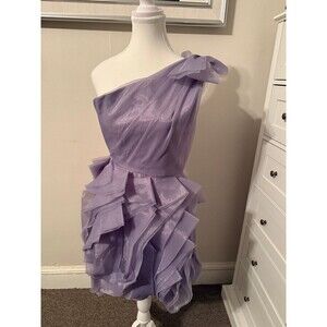 Vera Wang bridesmaid dress babydoll purple sheer